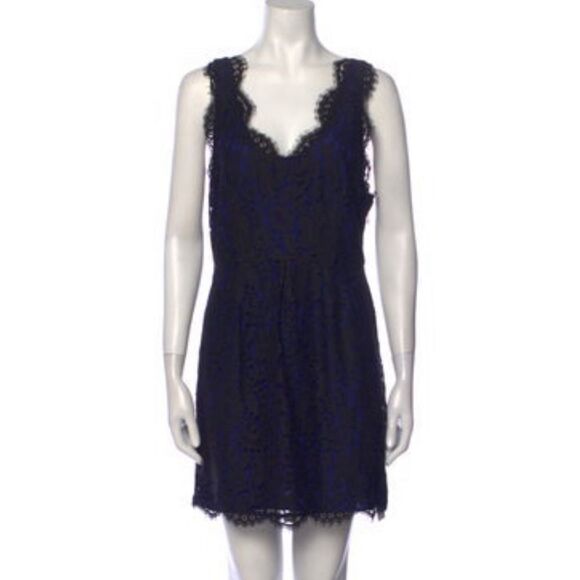 NWT Joie Rori in Caviar Black Nile Blue Floral Lace Sleeveless Dress medium - Picture 1 of 5